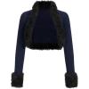image:imageMakeMeChic Womens Faux Fur Open Front Coat Valentines Fuzzy Long Sleeve Crop Jacket OuterwearBlue
