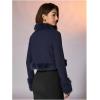 image:imageMakeMeChic Womens Faux Fur Open Front Coat Valentines Fuzzy Long Sleeve Crop Jacket OuterwearBlue a