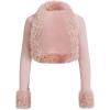image:imageMakeMeChic Womens Faux Fur Open Front Coat Valentines Fuzzy Long Sleeve Crop Jacket OuterwearPink
