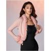 image:imageMakeMeChic Womens Faux Fur Open Front Coat Valentines Fuzzy Long Sleeve Crop Jacket OuterwearPink