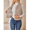 image:imageMakeMeChic Womens Faux Fur Vest Tops Fuzzy Sleeveless Fur Jacket Coat OuterwearApricot