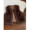 image:imageMakeMeChic Womens Faux Fur Vest Tops Fuzzy Sleeveless Fur Jacket Coat OuterwearCoffee Brown