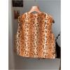 image:imageMakeMeChic Womens Faux Fur Vest Tops Fuzzy Sleeveless Fur Jacket Coat OuterwearLeopard Brown