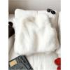 image:imageMakeMeChic Womens Faux Fur Vest Tops Fuzzy Sleeveless Fur Jacket Coat OuterwearWhite