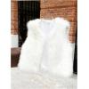 image:imageMakeMeChic Womens Faux Fur Vest Tops Fuzzy Sleeveless Fur Jacket Coat OuterwearWhite