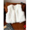image:imageMakeMeChic Womens Faux Fur Vest Tops Fuzzy Sleeveless Fur Jacket Coat OuterwearWhite