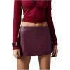 image:imageMakeMeChic Womens Faux Leather Mini Skirt Low Waist Bodycon Party Skirts ShortsBurgundy
