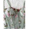image:imageMakeMeChic Womens Floral Mesh Corset Sheer Top Spaghetti Strap Going Out TopsMulticolor