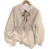 image:imageMakeMeChic Womens Fuzzy Cardigan Sweaters Button Down Long Sleeve V Neck Knit Furry Oversized SweaterKhaki