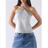 image:imageMakeMeChic Womens Going Out Backless Tops Y2k Halter Tops ClubwearLight Grey