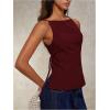 image:imageMakeMeChic Womens Going Out Tops Y2k Halter Tops Dressy Backless TopBurgundy