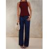image:imageMakeMeChic Womens Going Out Tops Y2k Halter Tops Dressy Backless TopBurgundy