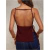 image:imageMakeMeChic Womens Going Out Tops Y2k Halter Tops Dressy Backless TopBurgundy