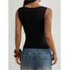 image:imageMakeMeChic Womens Grommet Eyelet Tank Top Grunge Sleeveless Punk Y2K Crop TopsBlack