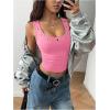 image:imageMakeMeChic Womens Grommet Eyelet Tank Top Grunge Sleeveless Punk Y2K Crop TopsPink