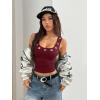 image:imageMakeMeChic Womens Grommet Eyelet Tank Top Grunge Sleeveless Punk Y2K Crop TopsRed