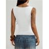 image:imageMakeMeChic Womens Grommet Eyelet Tank Top Grunge Sleeveless Punk Y2K Crop TopsWhite