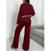 image:imageMakeMeChic Womens Lounge Sweater Sets Fall Two Piece Pants Sets Travel Outfits Winter LoungewearBurgundy