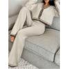 image:imageMakeMeChic Womens Lounge Sweater Sets Fall Two Piece Pants Sets Travel Outfits Winter LoungewearLight Grey