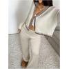 image:imageMakeMeChic Womens Lounge Sweater Sets Fall Two Piece Pants Sets Travel Outfits Winter LoungewearLight Grey
