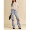 image:imageMakeMeChic Womens Open Back Top Long Sleeve Mock Neck Bodysuit Going Out Tops Clubbing OutfitsApricot