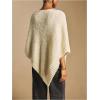 image:imageMakeMeChic Womens Oversized Poncho Sweater Crew Neck Asymmetrical Business Knit TopsApricot