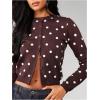 image:imageMakeMeChic Womens Polka Dots Cropped Cardigan Lightweight Long Sleeve Y2K Button Down SweatersMulticolor
