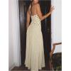image:imageMakeMeChic Womens Polka Dots Halter Dress Tie Backless Summer Maxi DressesApricot
