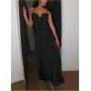 image:imageMakeMeChic Womens Polka Dots Halter Dress Tie Backless Summer Maxi DressesBlack