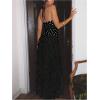 image:imageMakeMeChic Womens Polka Dots Halter Dress Tie Backless Summer Maxi DressesBlack