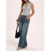 image:imageMakeMeChic Womens Polka Dots Halter Top Y2k Going Out Tops Backless Deep V Cowl Neck TopsWhite