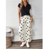 image:imageMakeMeChic Womens Polka Dots Jeans Low Waist Stretch Straight Leg Denim PantsKhaki