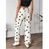 image:imageMakeMeChic Womens Polka Dots Jeans Low Waist Stretch Straight Leg Denim PantsKhaki