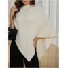 image:imageMakeMeChic Womens Poncho Sweater Boat Neck Asymmetrical Business Pullover Knit TopApricot