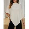 image:imageMakeMeChic Womens Poncho Sweater Boat Neck Asymmetrical Business Pullover Knit TopApricot