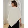 image:imageMakeMeChic Womens Poncho Sweater Boat Neck Asymmetrical Business Pullover Knit TopApricot