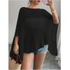 image:imageMakeMeChic Womens Ponchos Sheer Poncho Shawl Crochet Tops Sweater Cover UpBlack