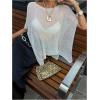 image:imageMakeMeChic Womens Ponchos Sheer Poncho Shawl Crochet Tops Sweater Cover UpSolid Apricot