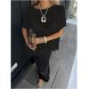 image:imageMakeMeChic Womens Ponchos Sheer Poncho Shawl Crochet Tops Sweater Cover UpSolid Black