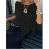 image:imageMakeMeChic Womens Ponchos Sheer Poncho Shawl Crochet Tops Sweater Cover UpSolid Black
