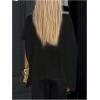 image:imageMakeMeChic Womens Ponchos Sheer Poncho Shawl Crochet Tops Sweater Cover UpSolid Black
