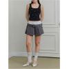 image:imageMakeMeChic Womens Rhinestone Sleeveless Y2k Crop Tank Top Sparkly Fitted Square Neck Top Summer Going Out TopsBlack