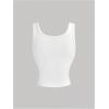 image:imageMakeMeChic Womens Rhinestone Sleeveless Y2k Crop Tank Top Sparkly Fitted Square Neck Top Summer Going Out TopsWhite