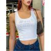 image:imageMakeMeChic Womens Rhinestone Sleeveless Y2k Crop Tank Top Sparkly Fitted Square Neck Top Summer Going Out TopsWhite1