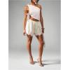 image:imageMakeMeChic Womens Satin Lace Shorts Wide Leg Slip Shorts Boxer Lounge Shorts StreetwearBeige and Pink