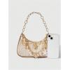 image:imageMakeMeChic Womens Seashell Starfish Single Strap Shoulder Handbags Fall Beach Vacation BagsMulticolor Beige