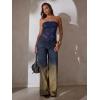 image:imageMakeMeChic Womens Sequin Tube Top Fringe Y2K Tassel Mesh Sheer Rave Sparkly Party TopsBlue Sequin