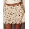 image:imageMakeMeChic Womens Shiny Sequin Mini Skirt Furry Faux Fur Bodycon Fall Party Skirts Festival Outfits ClubwearApricot