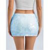 image:imageMakeMeChic Womens Sparkly Sequin Mini Skirt Y2k Low Rise Glitter Rave Micro Skirt with Shorts UnderneathBlue
