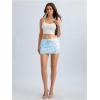 image:imageMakeMeChic Womens Sparkly Sequin Mini Skirt Y2k Low Rise Glitter Rave Micro Skirt with Shorts UnderneathBlue